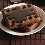 Chocolate-Hazelnut Waffles with Frangelico-Brown-Butter Syrup